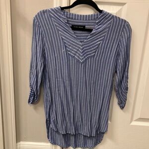 Light-weight blue striped blouse